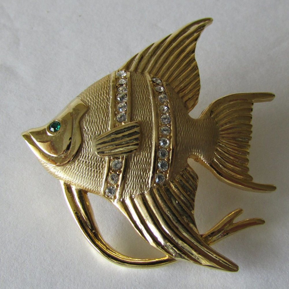 Angel Fish Brooch Pin  Custom Jewelry